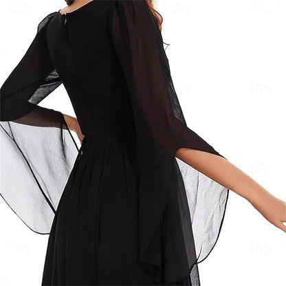 Elegant of Neck Bride Floor V A-Line Simple Mother the Dress