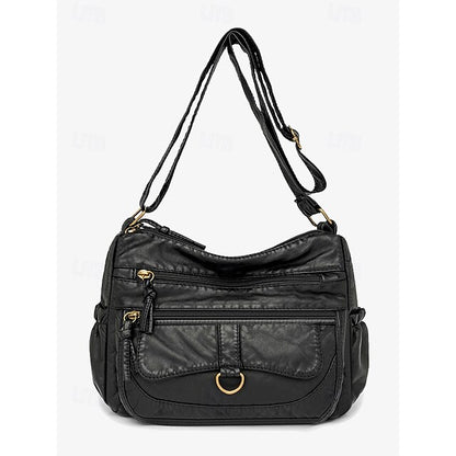 Crossbody Brown Vintage Women's Faux Bag with Leather