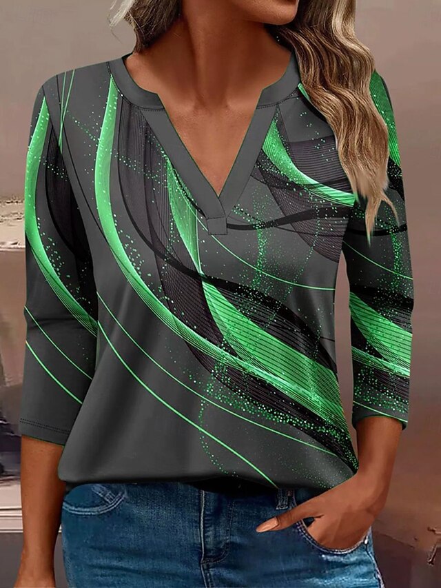 Women's T Shirt Print Graphic Geometric Abstract Vintage