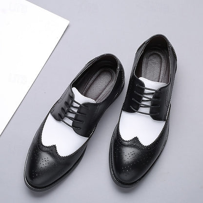 Shoes with Brogue and Men's White Black Oxford
