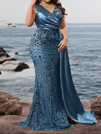 Trumpet Dress Formal Long Mermaid Wear / Evening Sparkle Gown