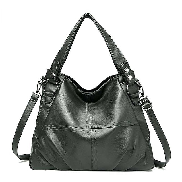 Bag Burgundy – Faux Women's Large Leather Shoulder