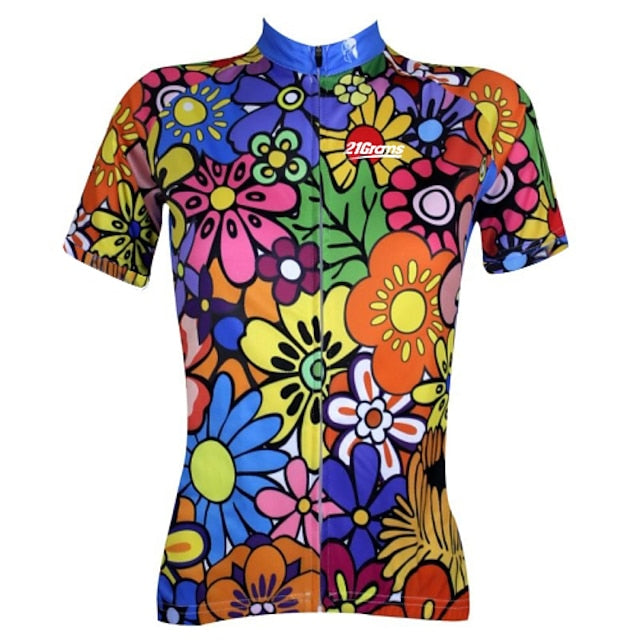 Women's Cycling Jersey Patterned Floral Botanical Flower