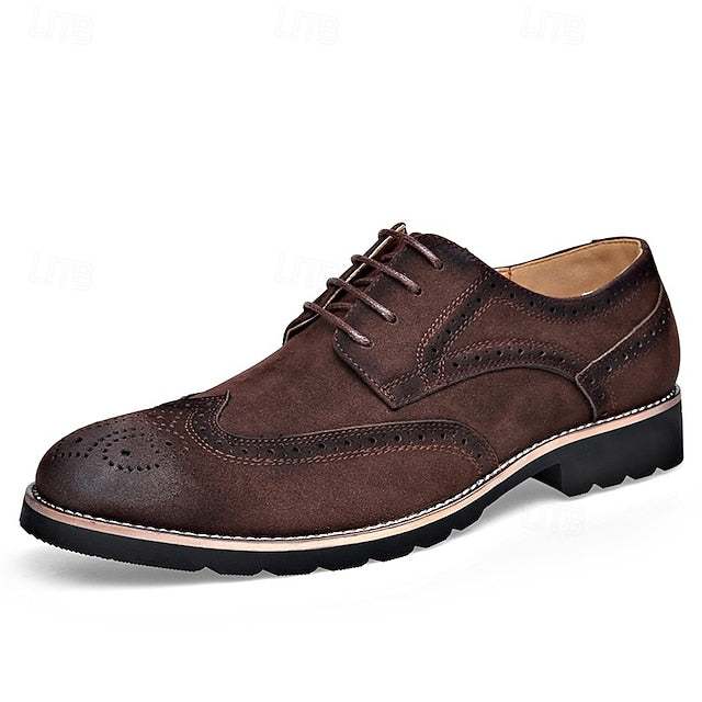 Brown Lace-Up Shoes – Derby Men's Brogue Vintage