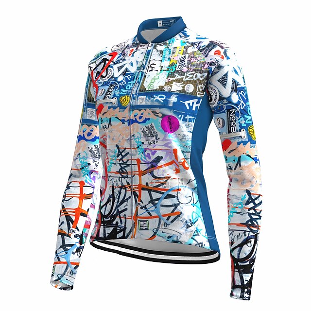 Women's Cycling Jersey Graffiti Funny Long Sleeve Bike