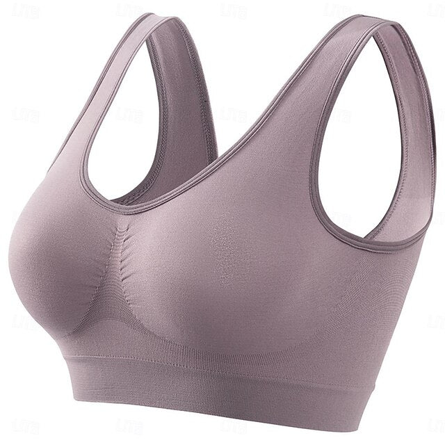 Women's Top Pure Color Sport Basic Home Gyms Nylon