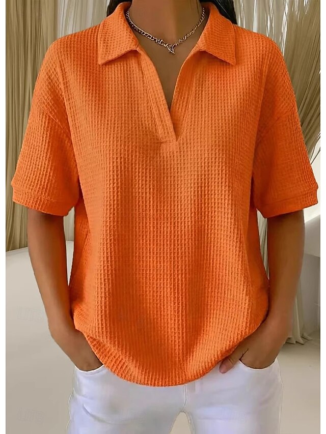 Women's Shirt Solid Color Plain Elegant Active Vacation