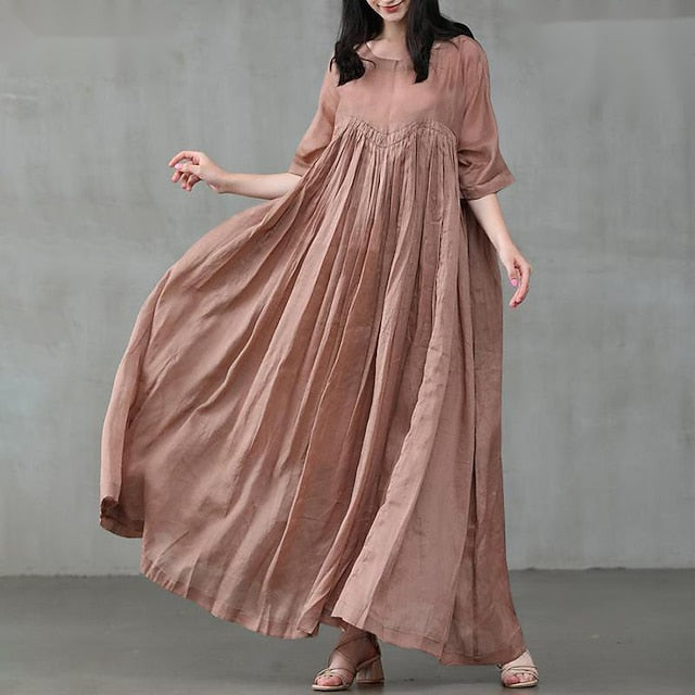 Women's Long Dress Maxi Dress Cotton Blend Casual Dress