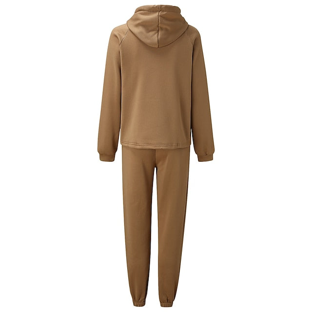 Women's Tracksuit Pants Sets Sweatshirt Long Sleeve Hooded