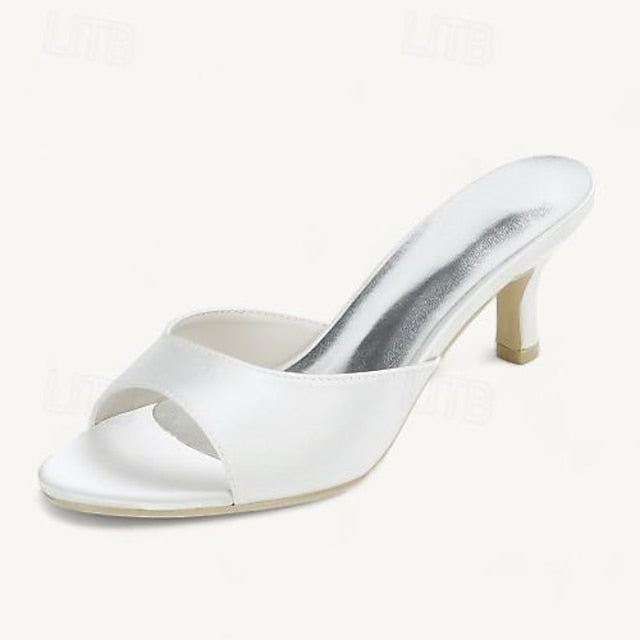 Kitten Heel Sandals Open Toe Women's Wedding Shoes