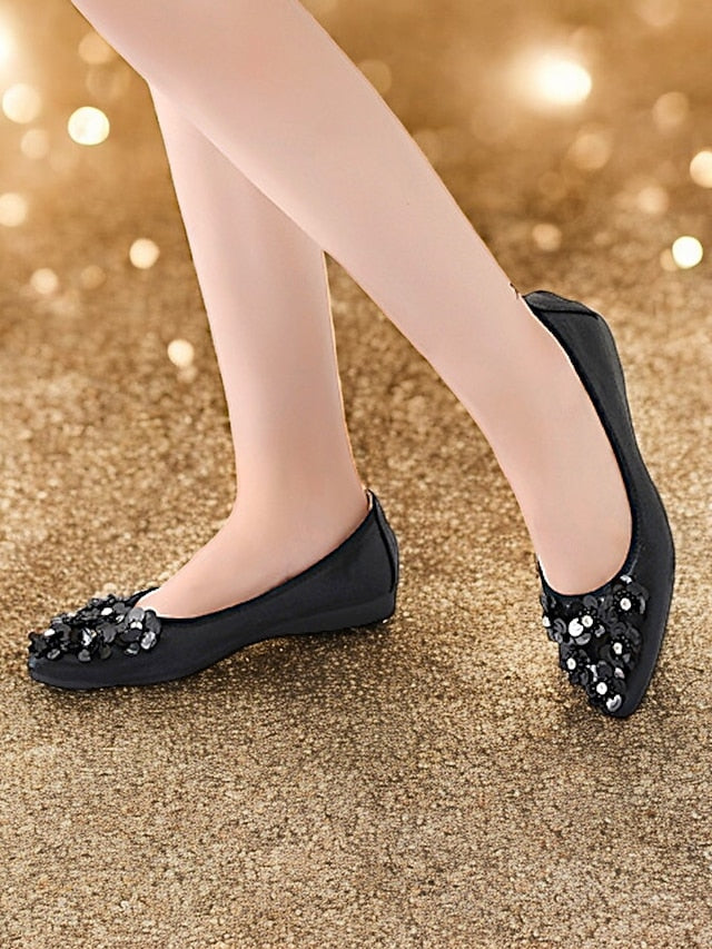 Floral Flats Embellished Foldable Comfortable Women's –