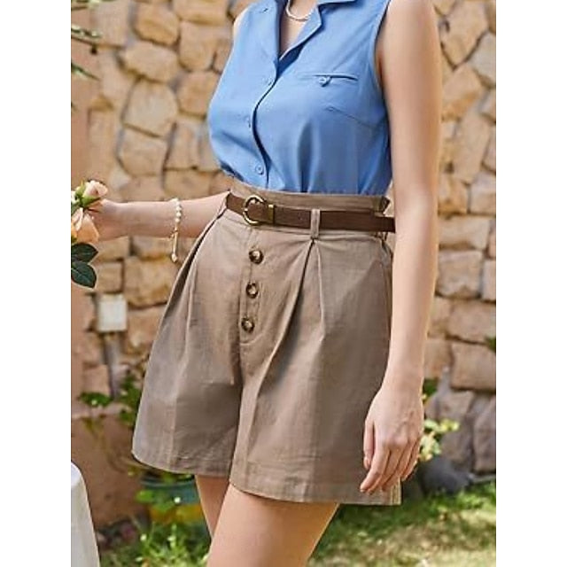 Women's Linen Like Faux Cotton Linen Sweatpants Chinos