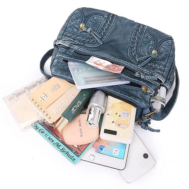 Leather Women's Faux Shoulder Brown Vintage Bag – Boho