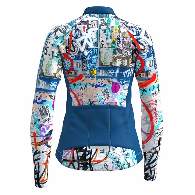 Women's Cycling Jersey Graffiti Funny Long Sleeve Bike
