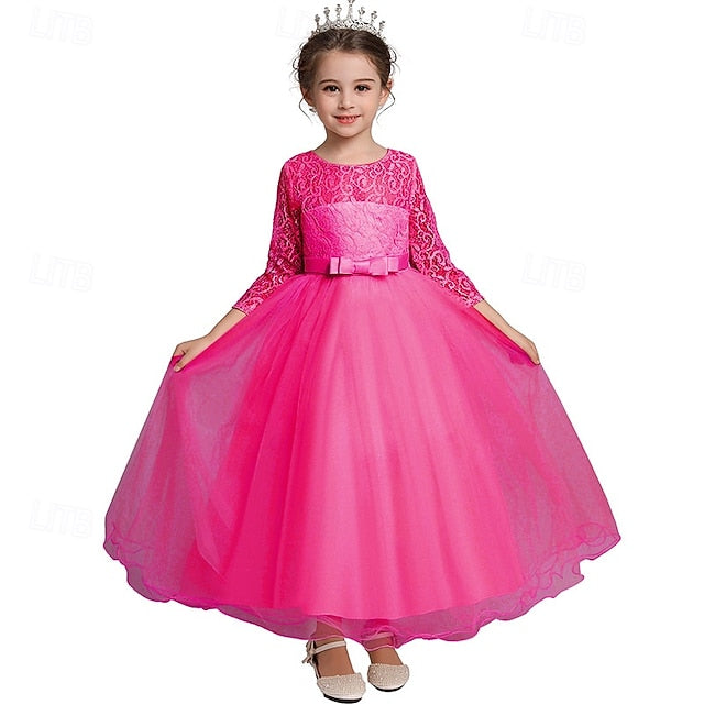 Girls' Sleeve Wedding Girl Dress Flower Half Kids