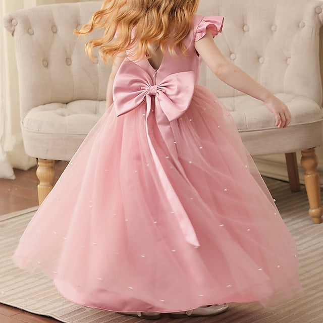 Color Party Kids Girls' Solid Dress Flower Girl