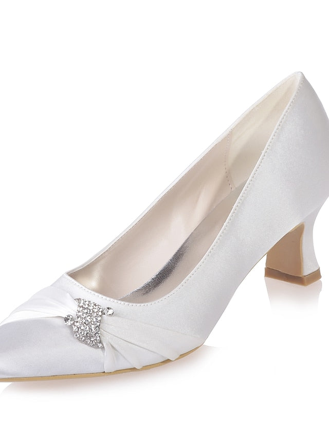 Blue Kitten with Rhinestone Satin Bow Women's Royal Heels