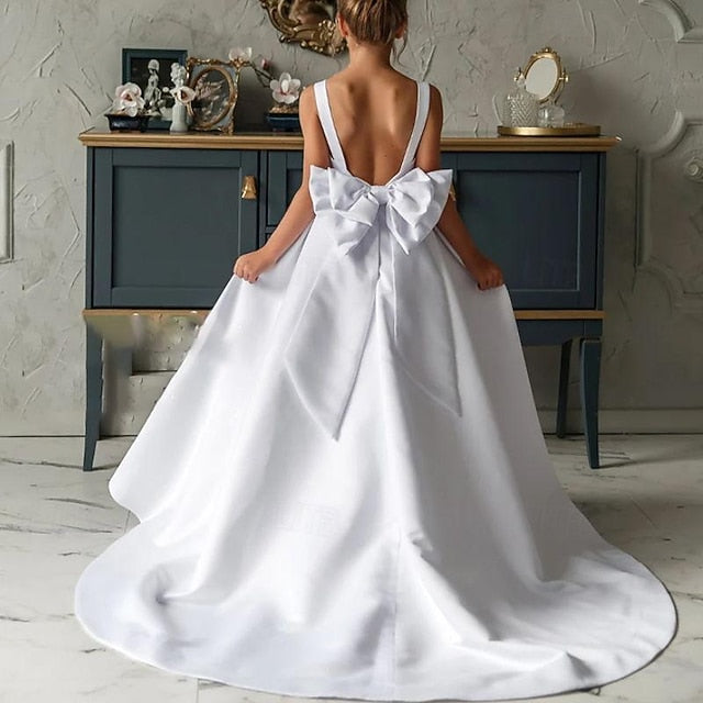 Party Girl Solid Color Dress Girls' Flower Kids