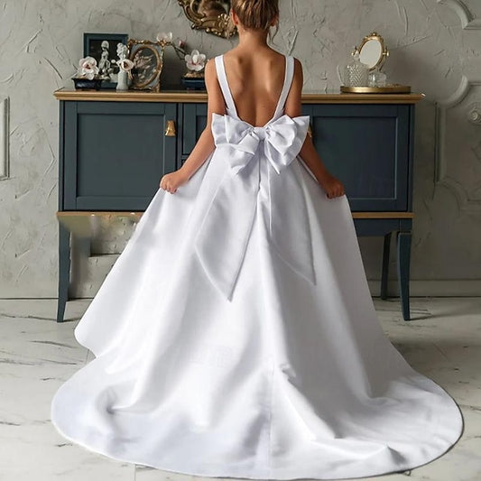 Party Girl Solid Color Dress Girls' Flower Kids