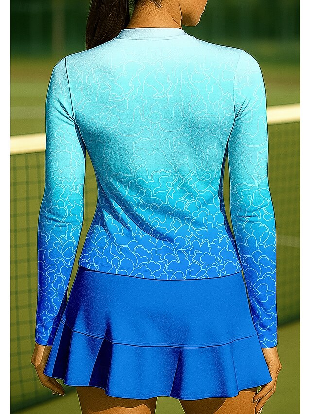 Gradient Top Tennis Sport Women's Long Shirt