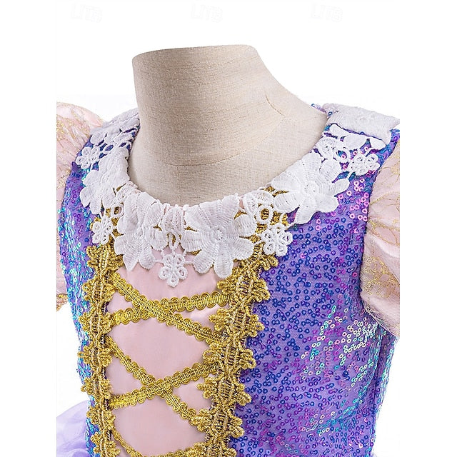 Flower Sofia Party Princess Rapunzel Dress Girl Theme Fairytale