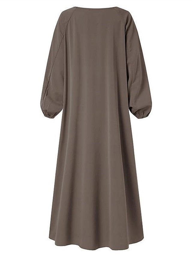 Women's Black Brown Green Spring Fall Winter Maxi long