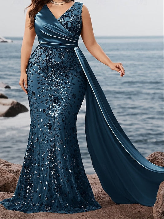 Trumpet Dress Formal Long Mermaid Wear / Evening Sparkle Gown