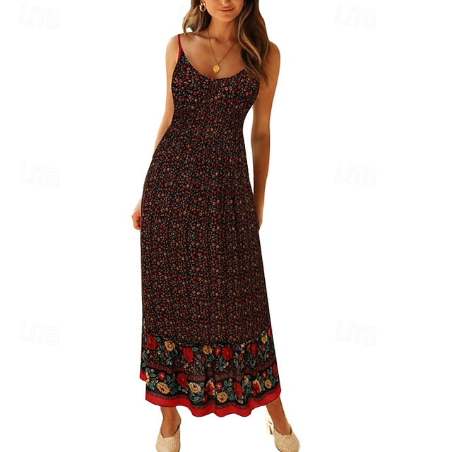 Women's Midi Dress Floral Dress Slip Dress Print Dress