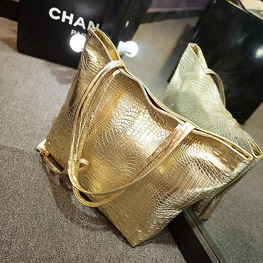 Shoulder Leather Tote Women's Nylon PU Bag Outdoor