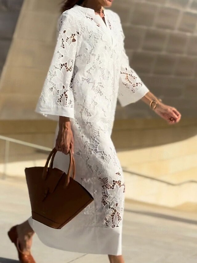 Women's Midi Dress Lace Dress Sundress Modern Beach
