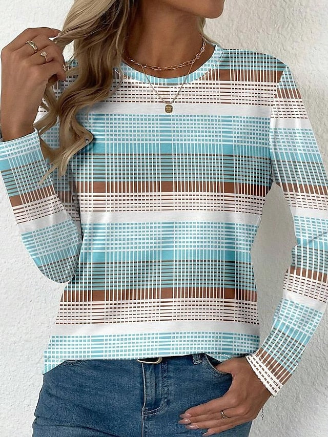 Women's T shirt Long Sleeve Crew Neck Long Sleeve Tunic