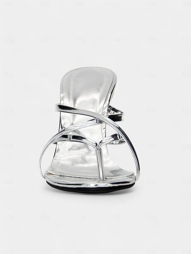 Flat Sandals Metallic with - Sculpted Design Unique Heel Gold