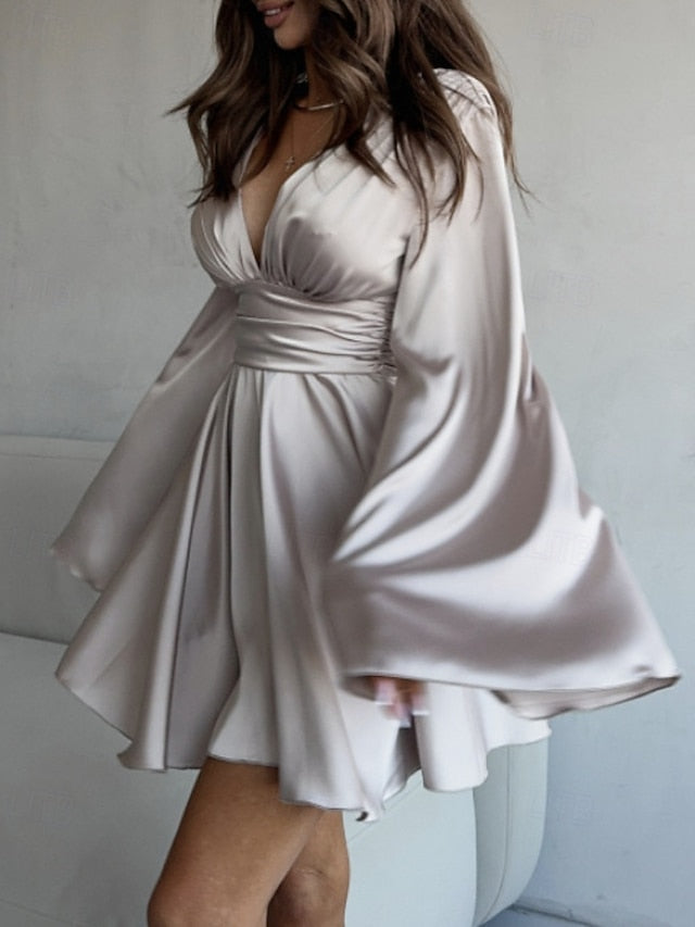 Women's Mini Dress Satin Dress Prom Dress Party Dress