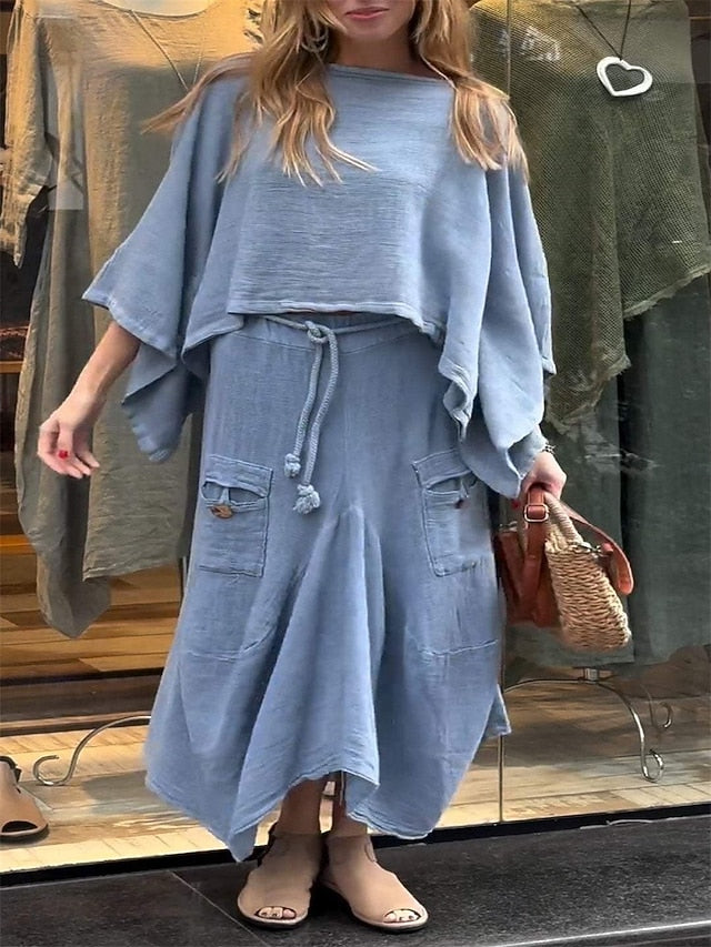 Women's Dress Set Casual Dress Skirt Set Casual Plain