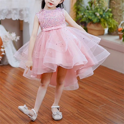 Party Girls' Color Sleeveless Solid Dress Kids