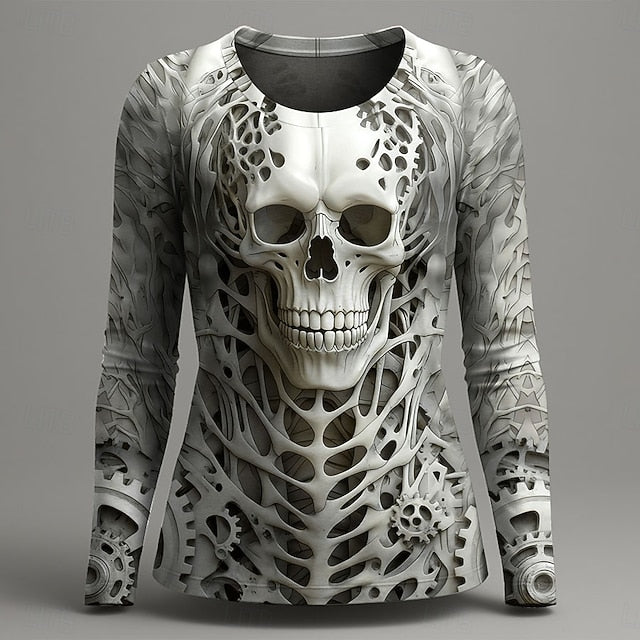 Women's T Shirt Graphic Skull Skeleton Vintage Fashion