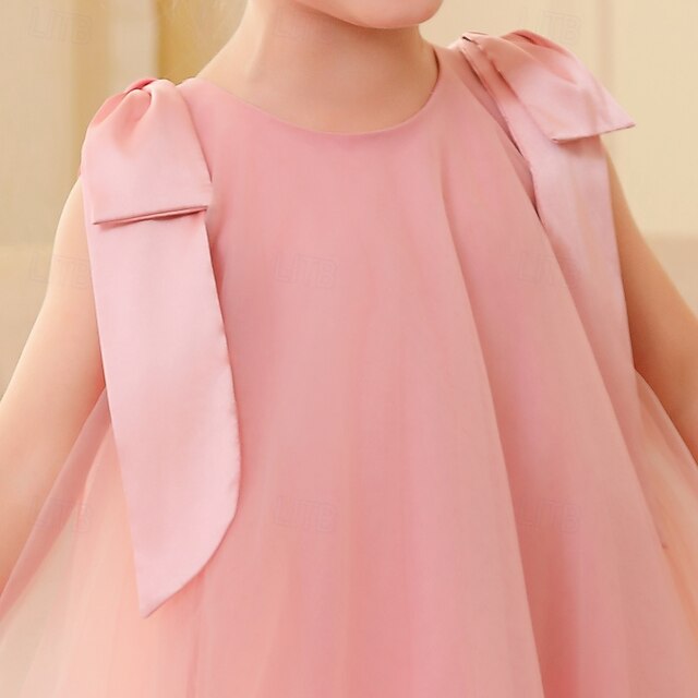 Party Kids Color Girls' Solid Sleeveless Dress Floral