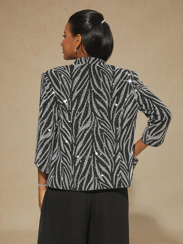 Women's Dressy Tops Twinset Elegant Lace Sequins Paisley