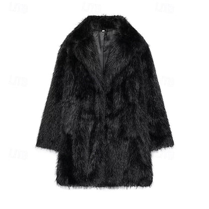 Fur Furs Comfortable Women's Pocket Warm Coat Faux