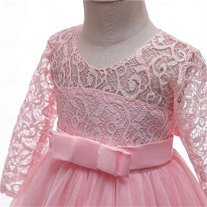 Girls' Dress Girl Flower Colored Kids Solid Wedding