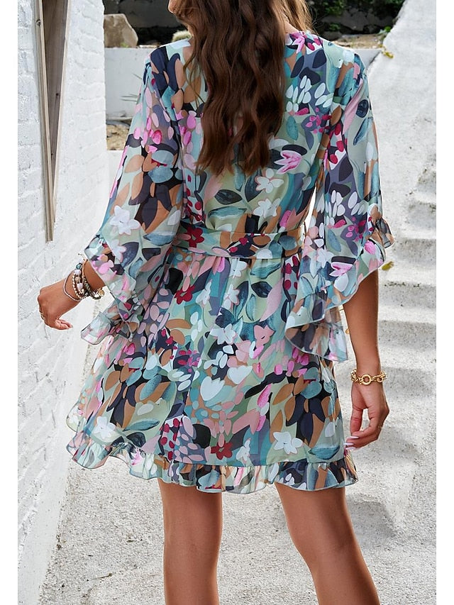Women's Casual Dress Sheath Dress Sundress Rose 3D Print