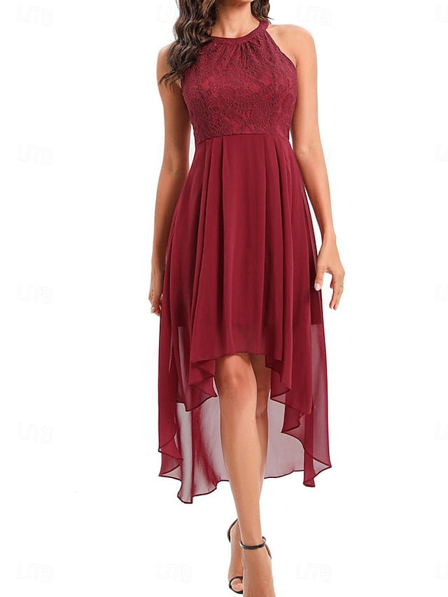 Women's Midi Dress Chiffon Dress A Line Dress Elegant