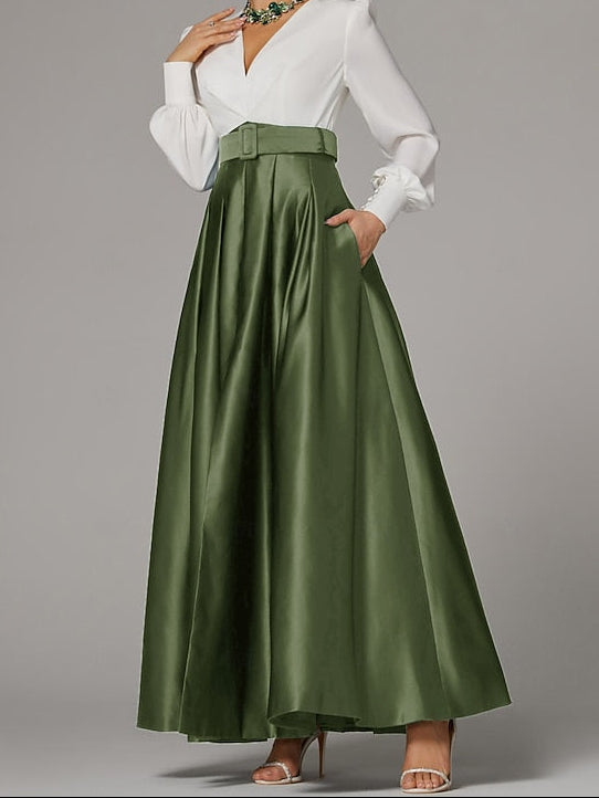 A-Line Dress Floor High Guest Gown Formal Evening Split Wedding