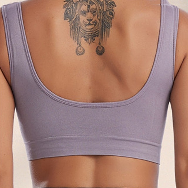 Women's Light Support Sports Bra Running Bra Open Back