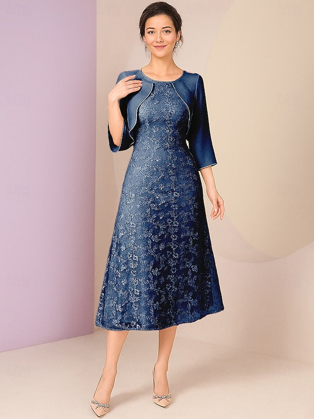 A-Line Ankle Length Party Dress Cocktail Dress Wedding Guest