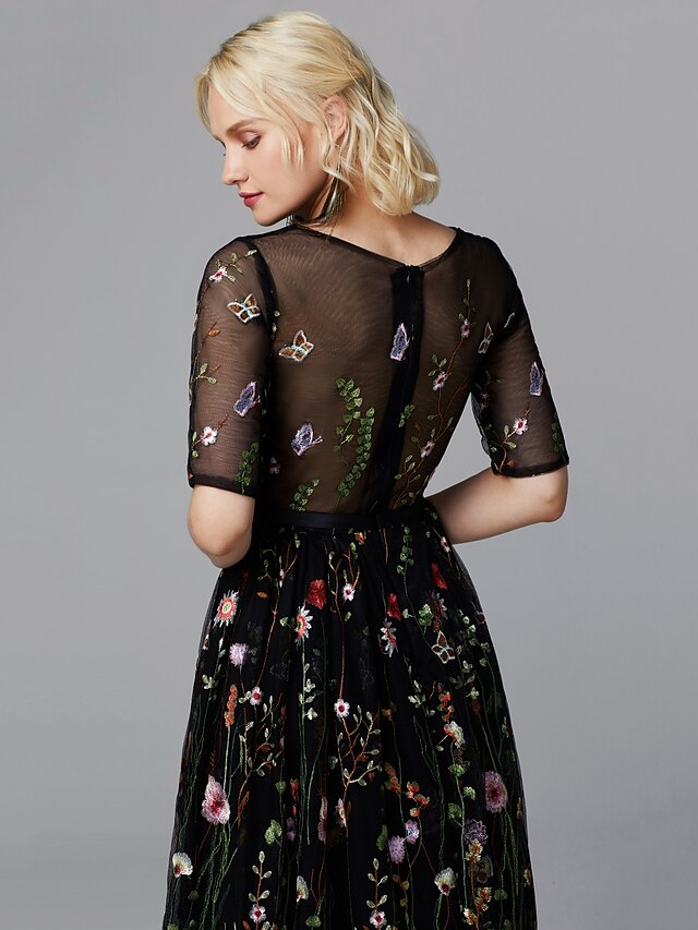 A-Line Floral Dress Valentine's Day Wedding Guest Tea