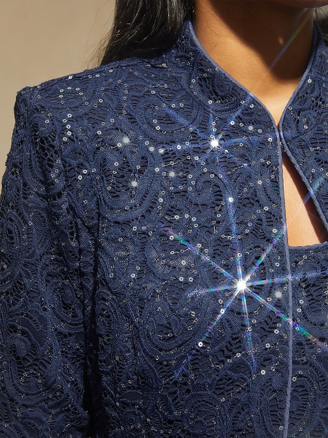 Women's Dressy Tops Twinset Elegant Lace Sequins Paisley