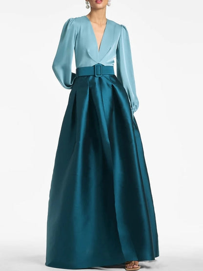 Evening Floor Split Formal A-Line Guest Wedding High Gown Dress