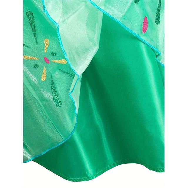 Theme Party Princess Fairytale Girl Frozen Anna Flower Dress