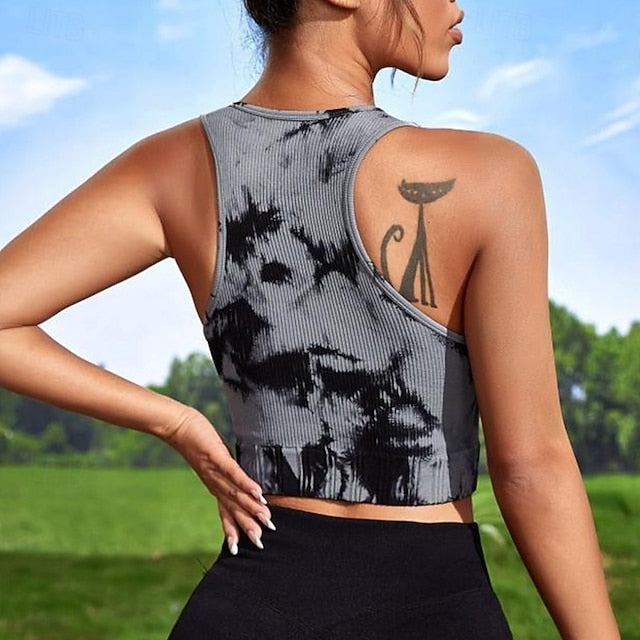 Women's Yoga Top Crew Neck Quick Dry Breathable Cropped